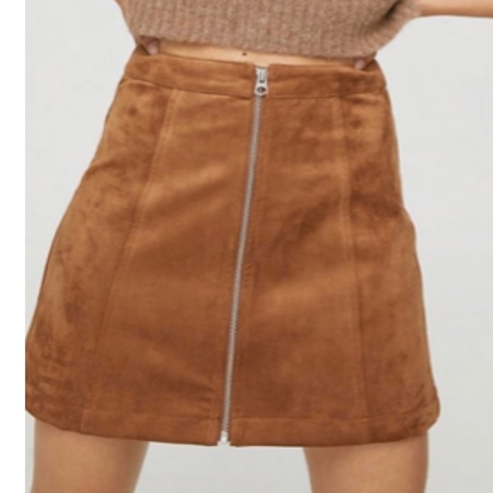 Aritzia/Wilfred Salmon Suede Mini Skirt